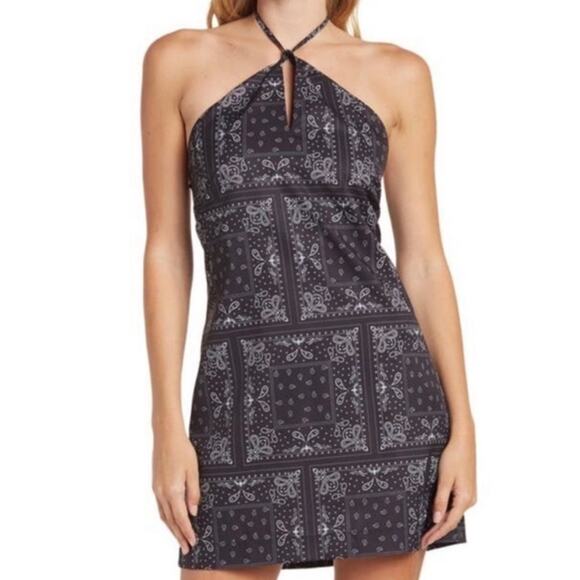 Elodie Dresses & Skirts - Elodie Bandana Paisley Halter Neck Mini Dress Size L